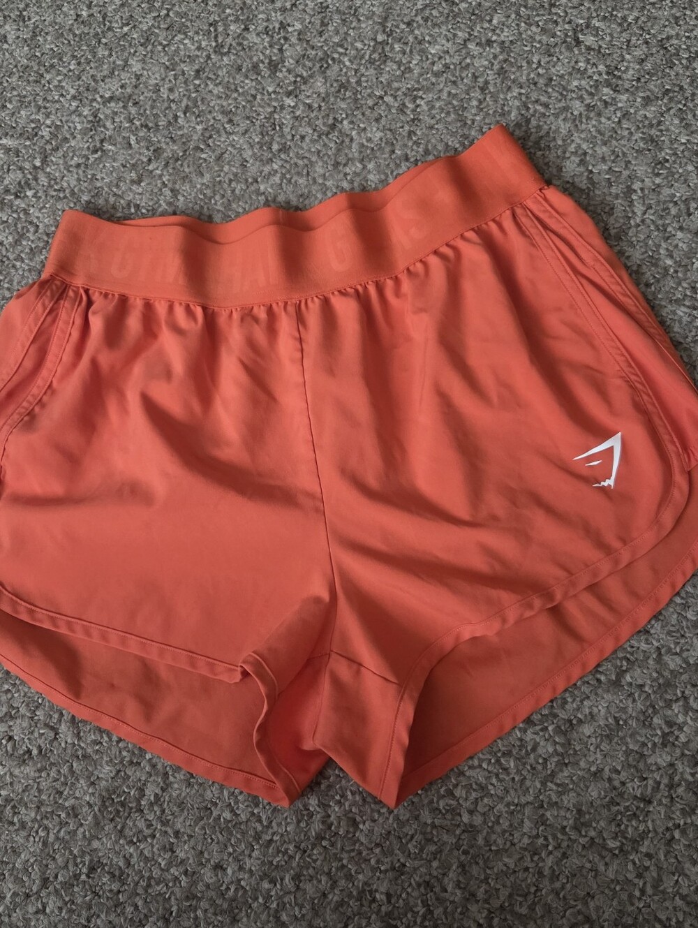 Gymshark Orange Athletic Shorts Lightweight Moisture-Wicking Training Loose SZ S